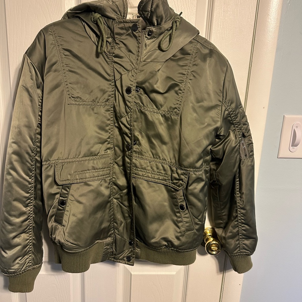 Khaki green bomber jacket